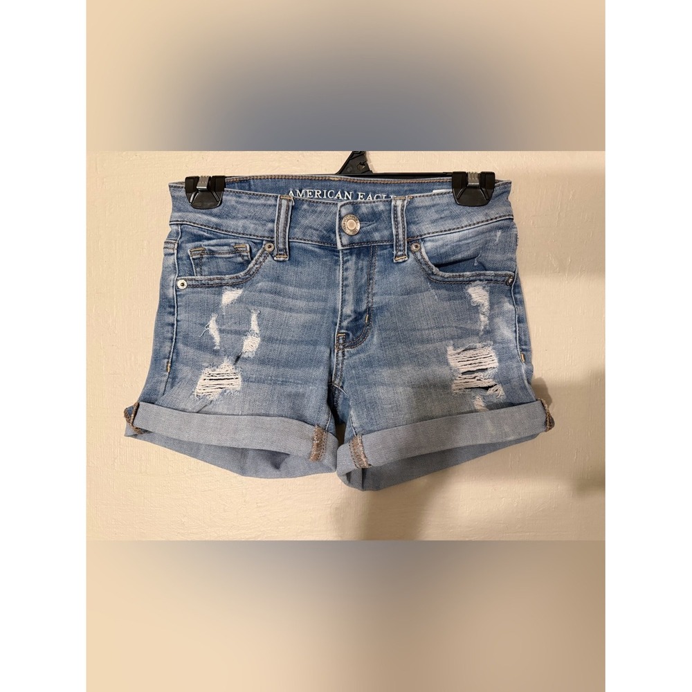 American Eagle Outfitters Light Blue Midi Shorts